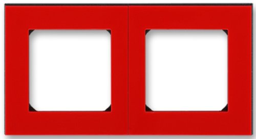 Рамка универсальная ABB EPJ Levit 2-м. красный/дымчатый чёрный картинка